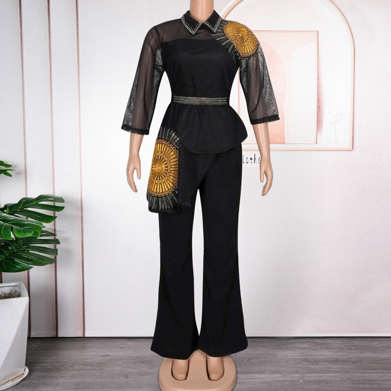 Women's Clothing Adult Lady Like Woman Long Blouse And Pants Autumn Women's Suit