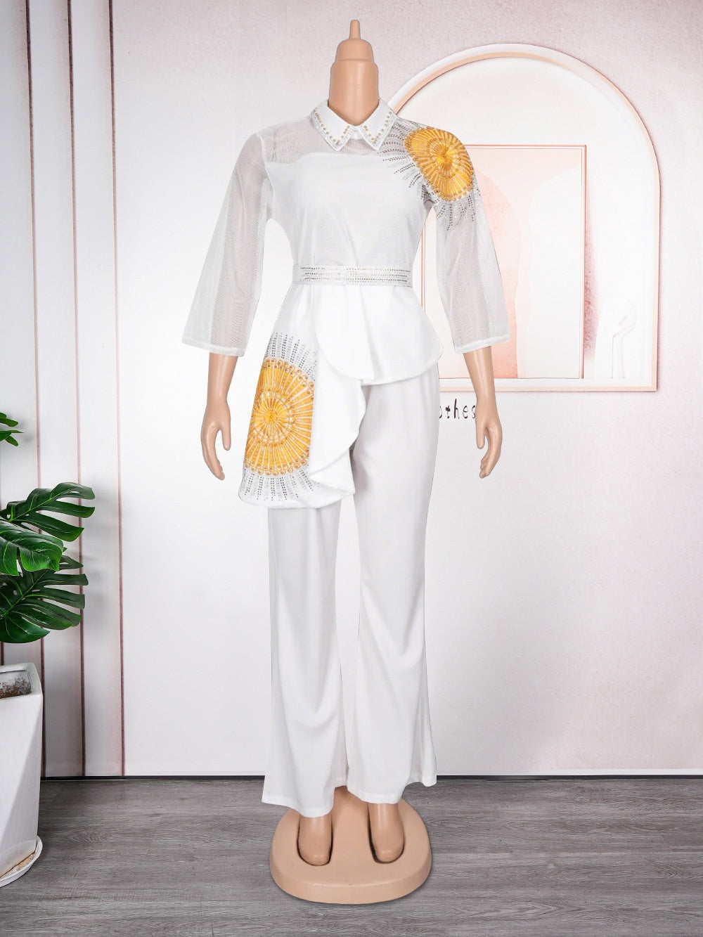 Women's Clothing Adult Lady Like Woman Long Blouse And Pants Autumn Women's Suit